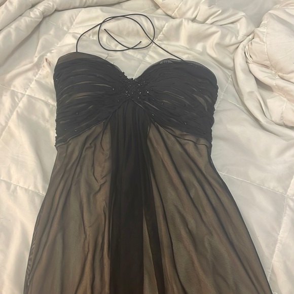 black & tan halter or strapless dress - Picture 1 of 4